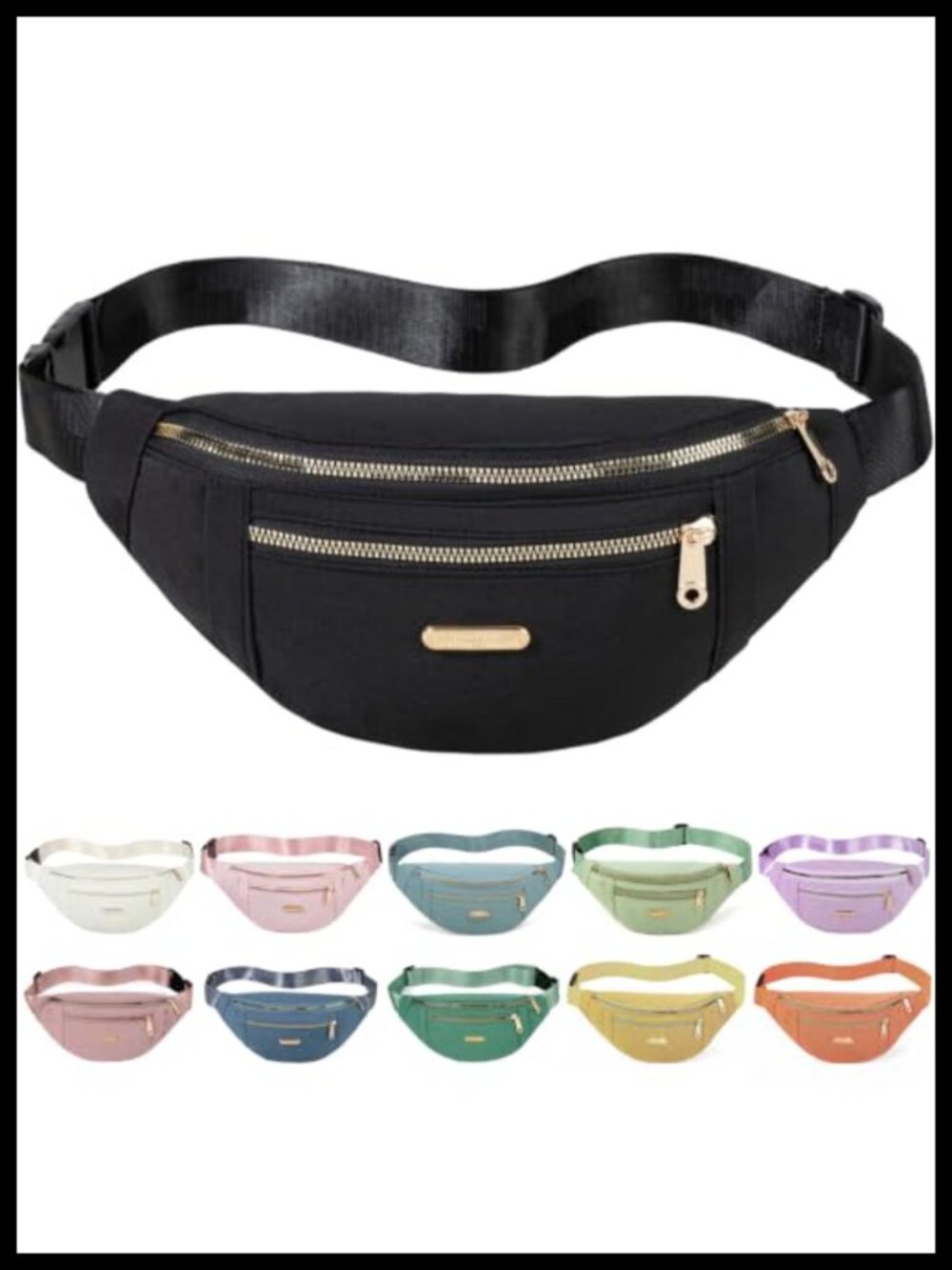 Polyester Fanny Pack Crossbody Waist Pack for Running Hiking Travel